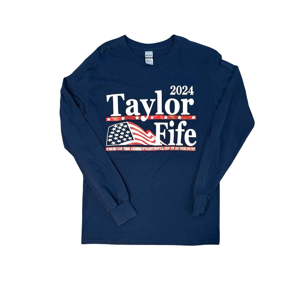 New Andy Griffith Taylor Fife 2024 Nip It In the Bud Navy Blue T Shirt Sz Small